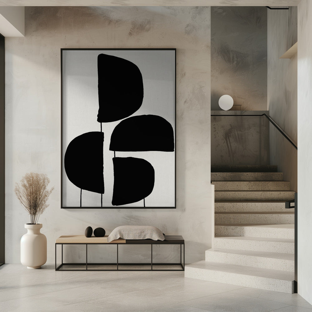Minimalistische zwarte abstracte vormen | Poster