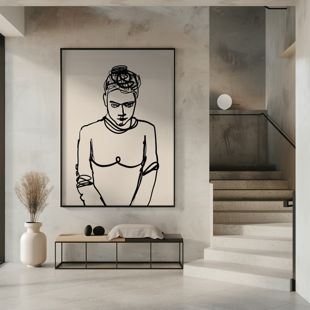 Lijntekening dame | Poster