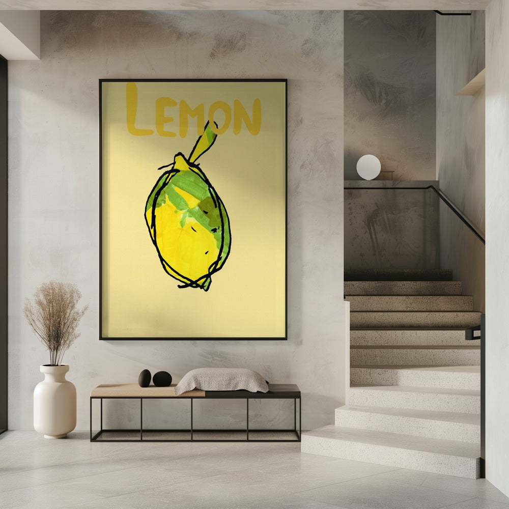 Gele en groene citroen | Poster