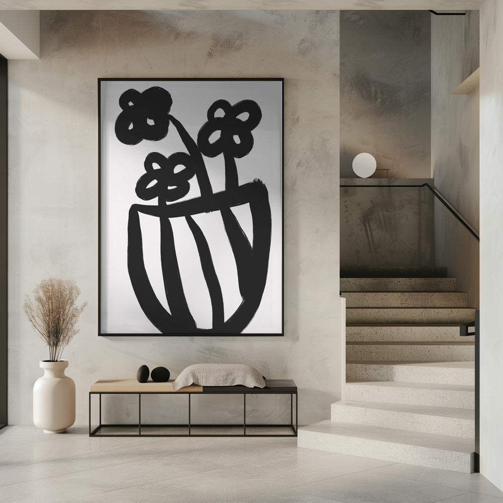 Opvallende bloemen in vaas | Poster