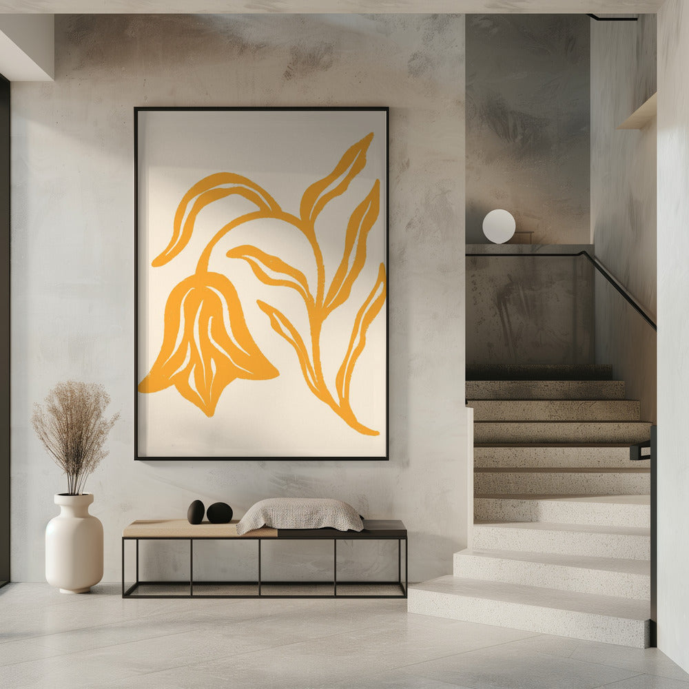 Gouden bloesemsilhouet | Poster
