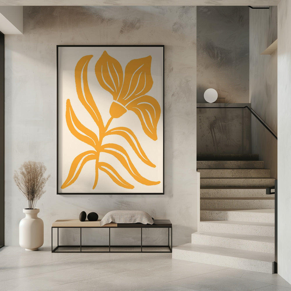Abstracte gele gestileerde tulp | Poster