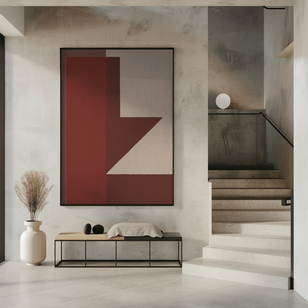 Rode geometrische compositie | Poster