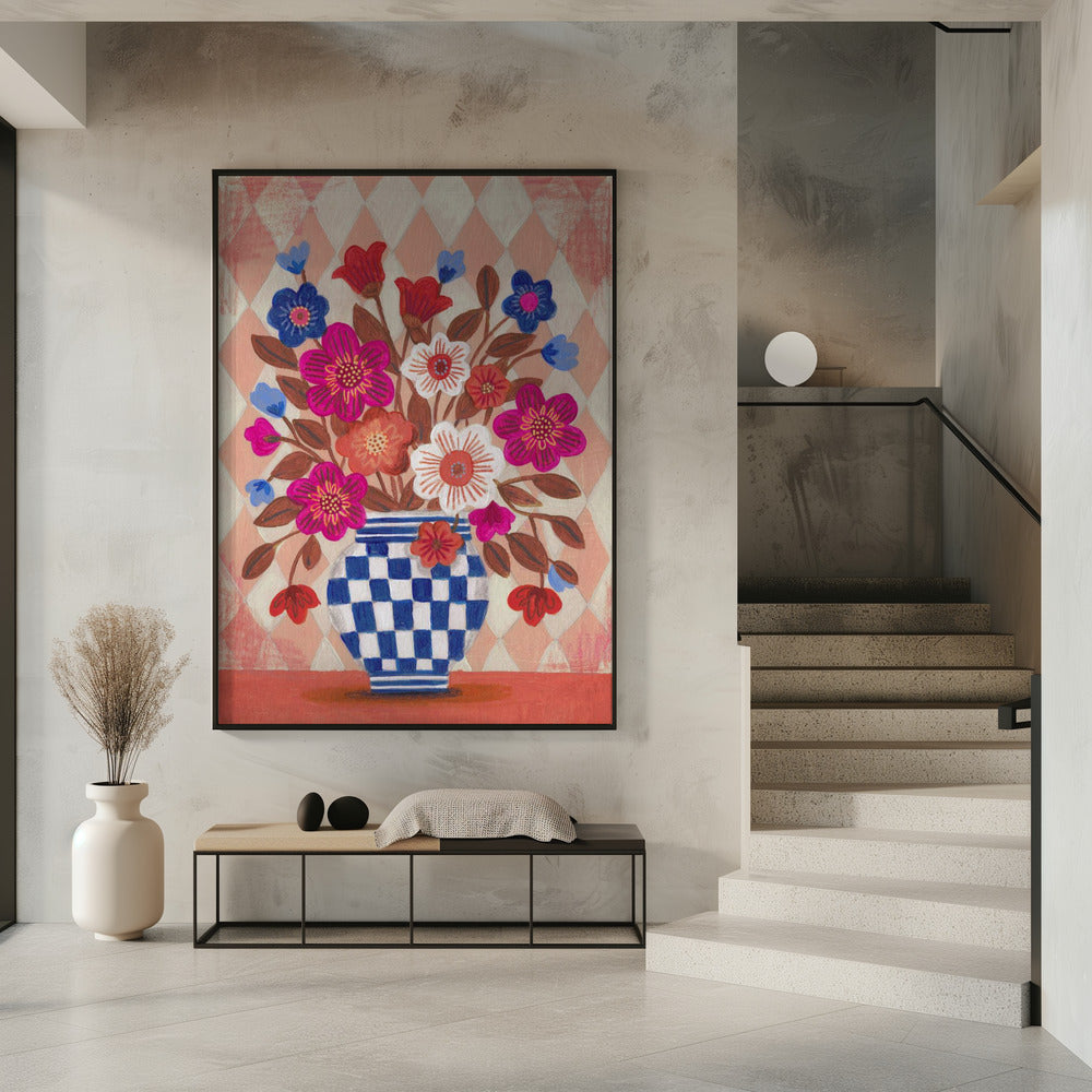 Vase Flowers Brights & Blues | Poster