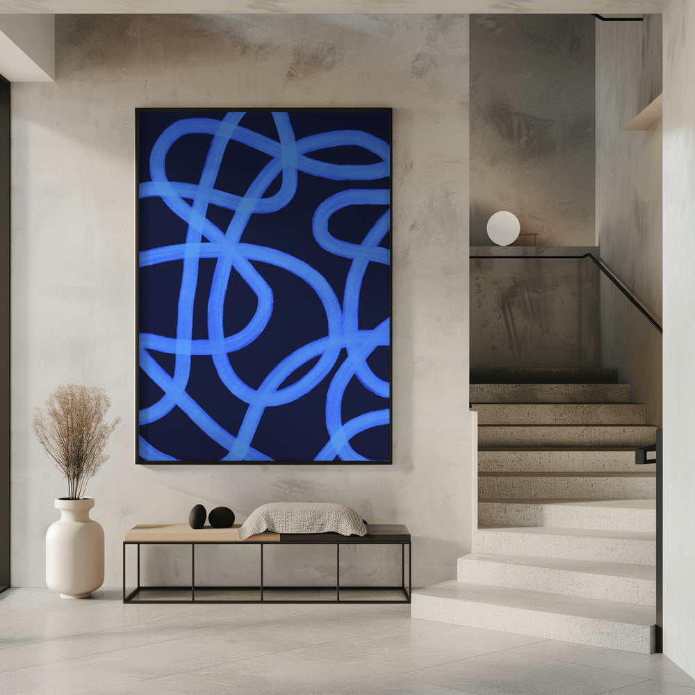 Blauwe Doolhofpaden | Poster