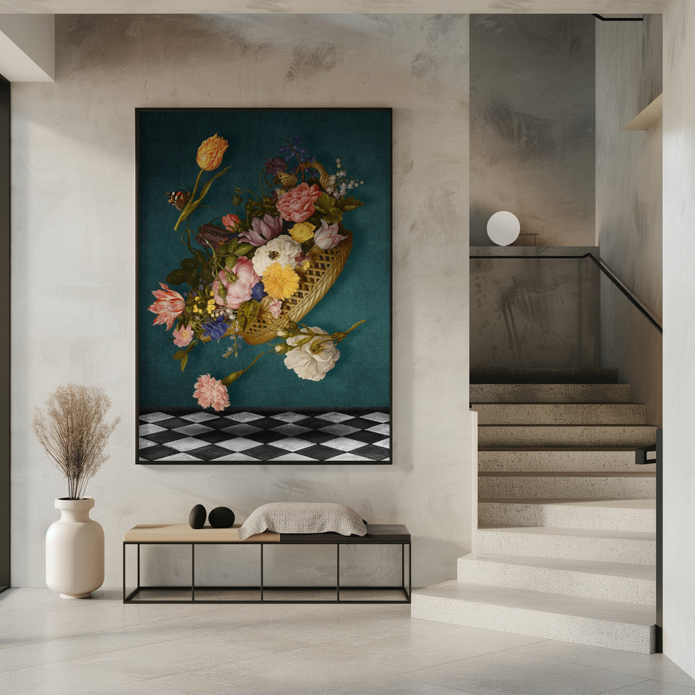 Drijvende bloemenmand | Poster