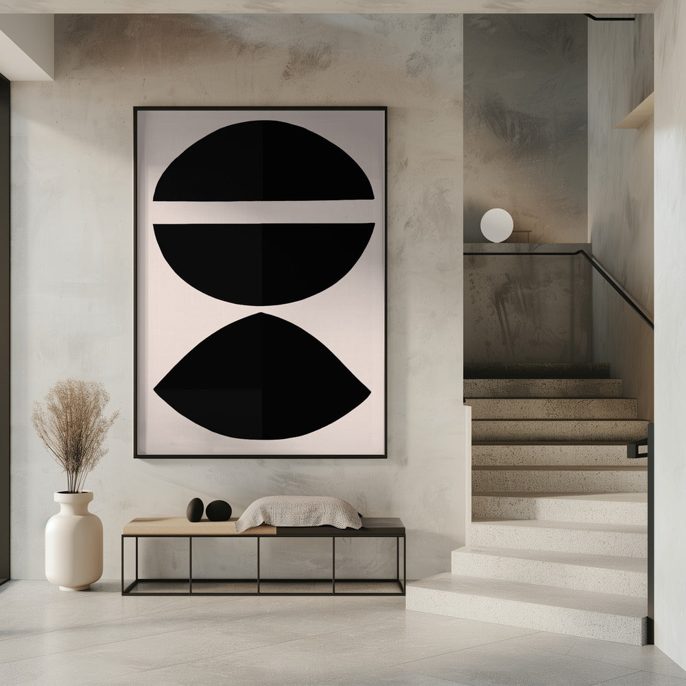Zwarte geometrische vormen | Poster