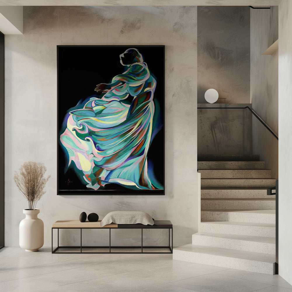Abstracte afbeelding van een danser in beweging | Poster