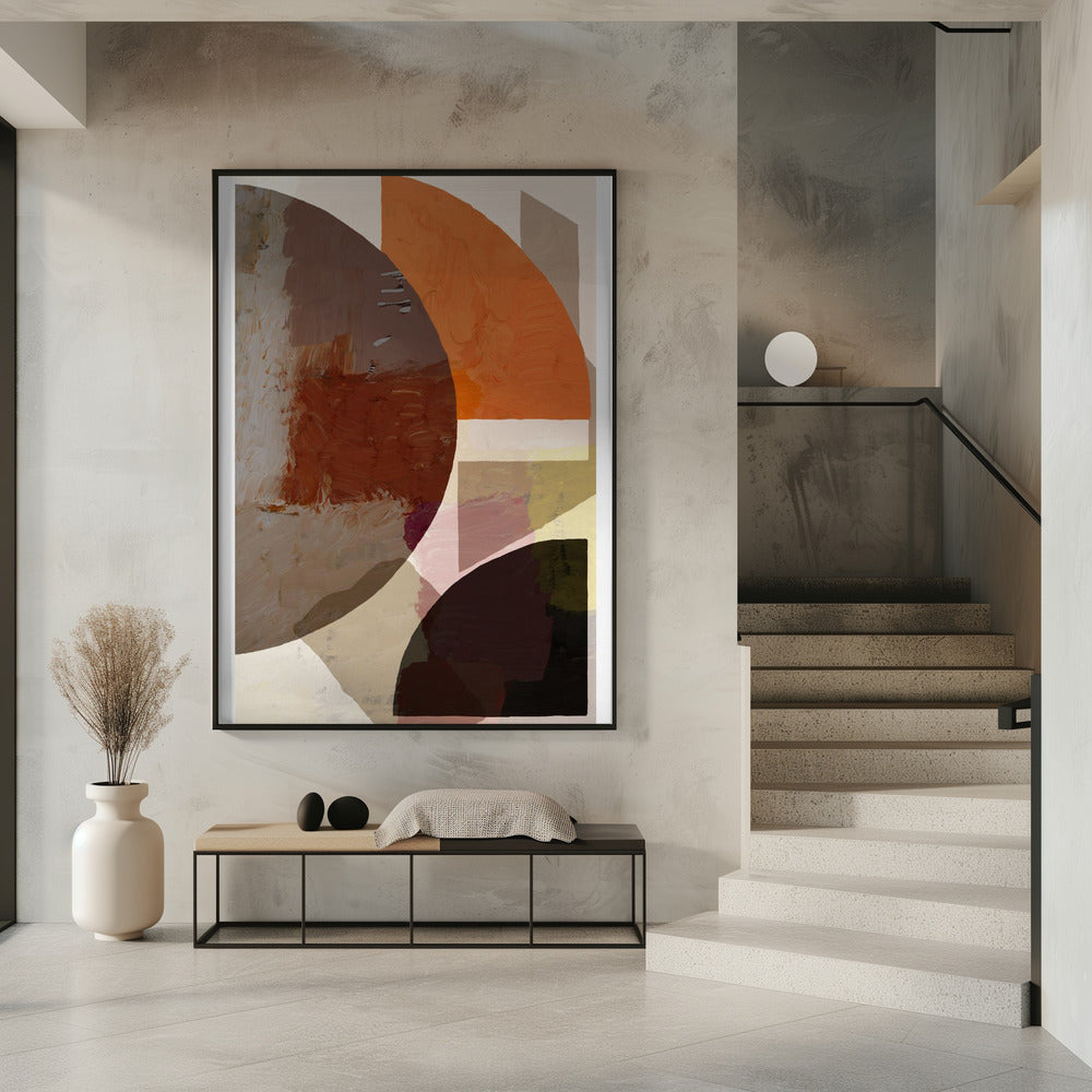 Gedurfde geometrische vormen en aardse tinten | Poster