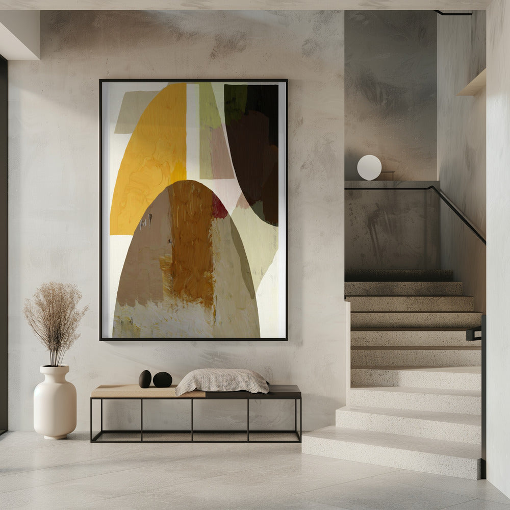 Gedurfde geometrische vormen in aardse tinten | Poster