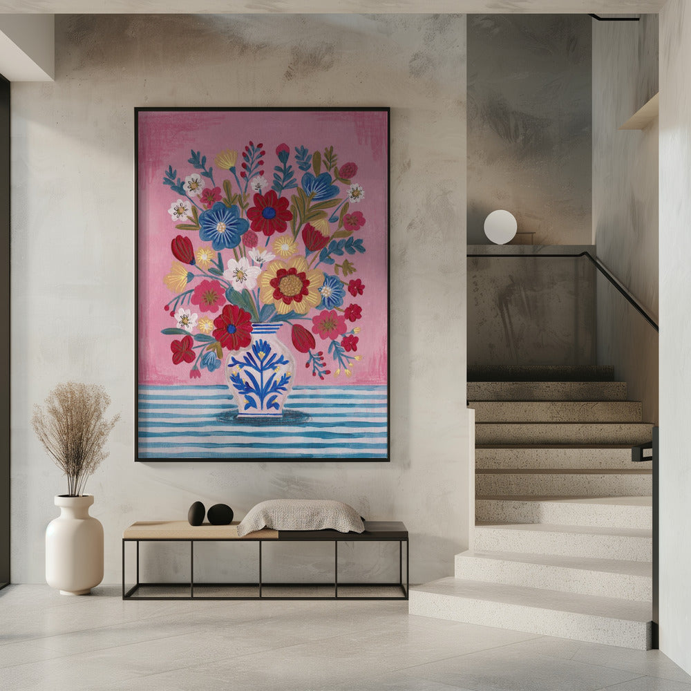 Vase Abundant Floral Still Life | Poster