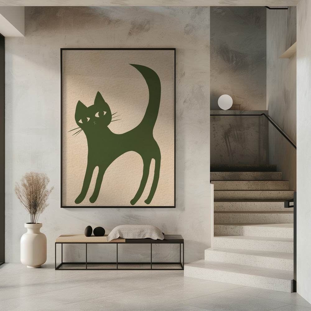 Groene kat | Poster