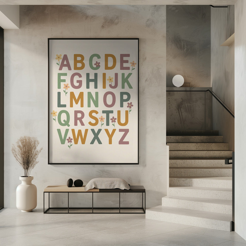 Bloemenalfabet Vreugde | Poster