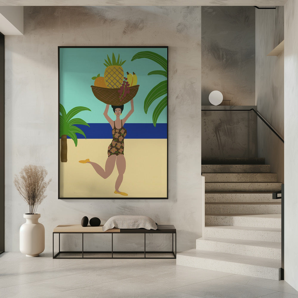 Tropisch fruit op het strand | Poster