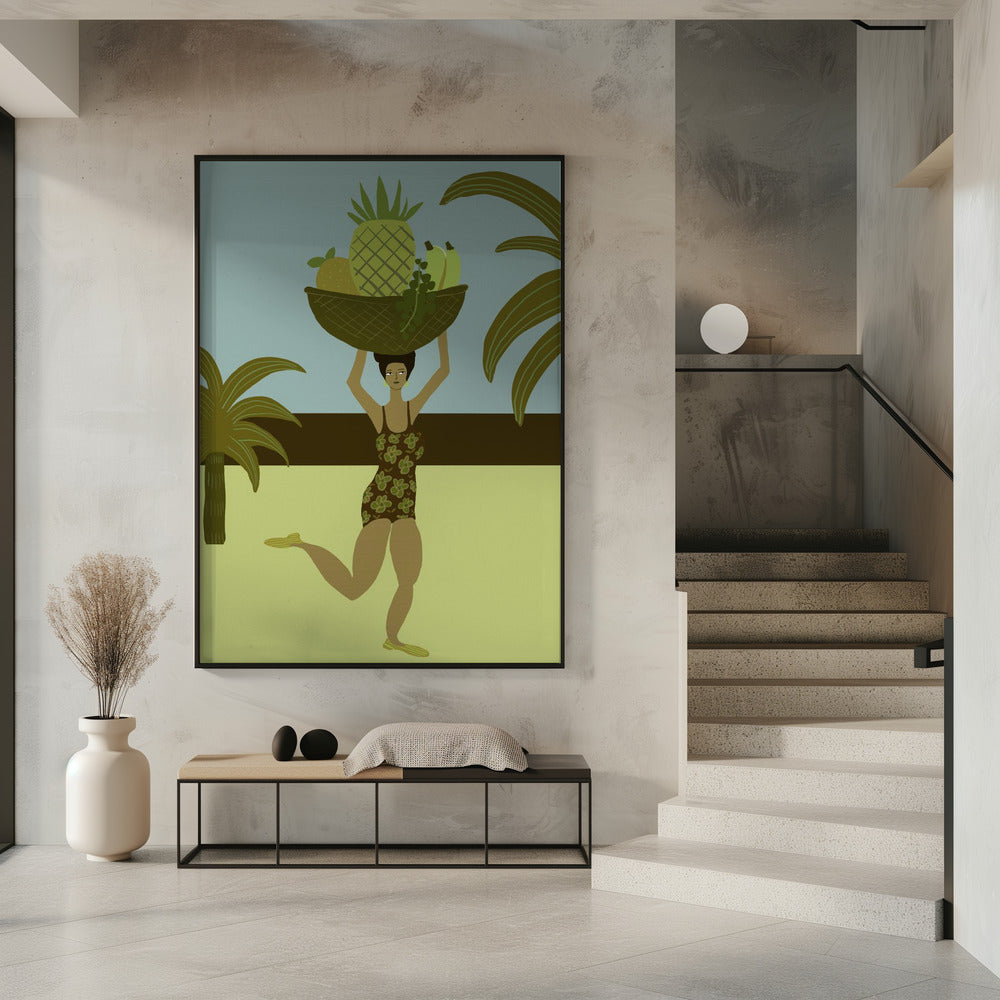Tropisch fruit op het strand | Poster