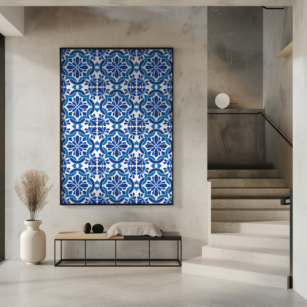 Azulejos Azules Oscuros | Poster