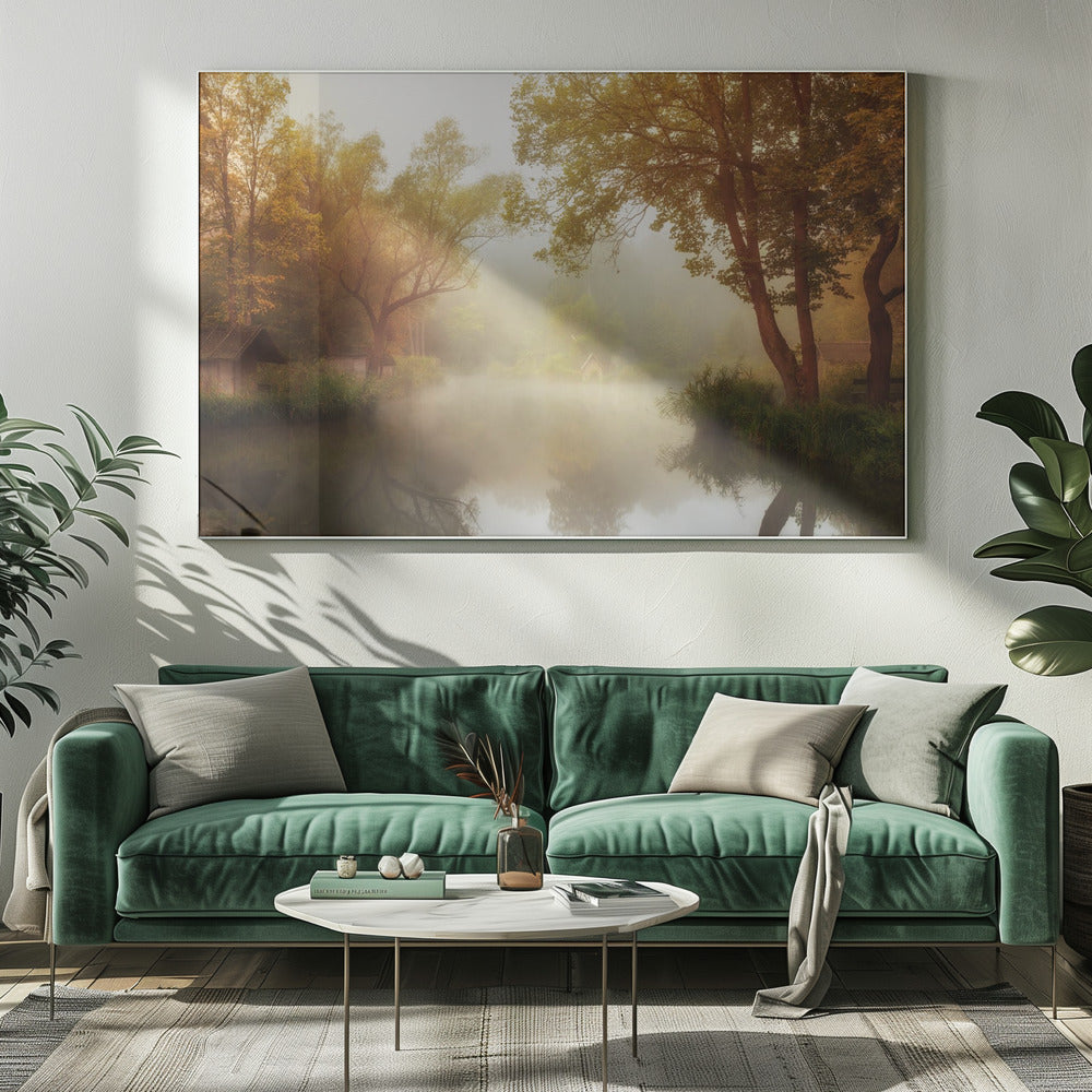 Mistige herfst | Canvas