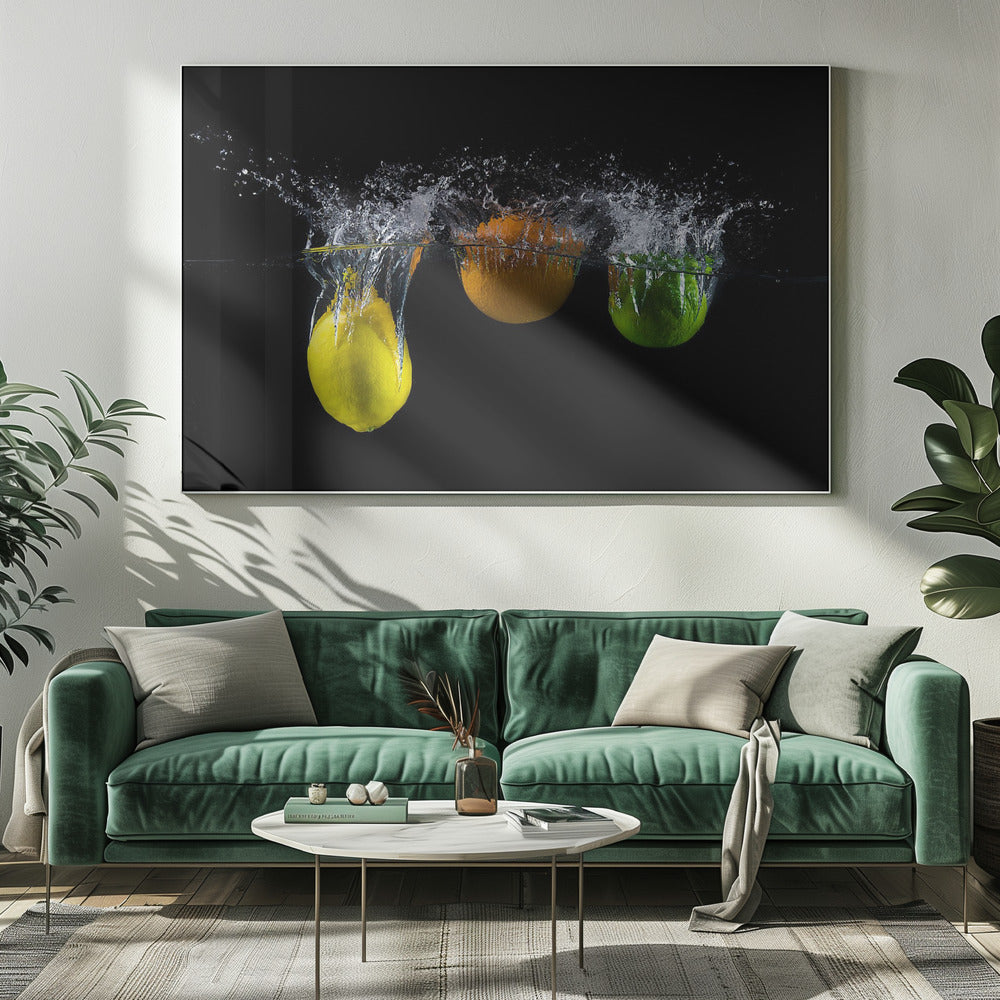 Driedubbele citrus splash | Canvas