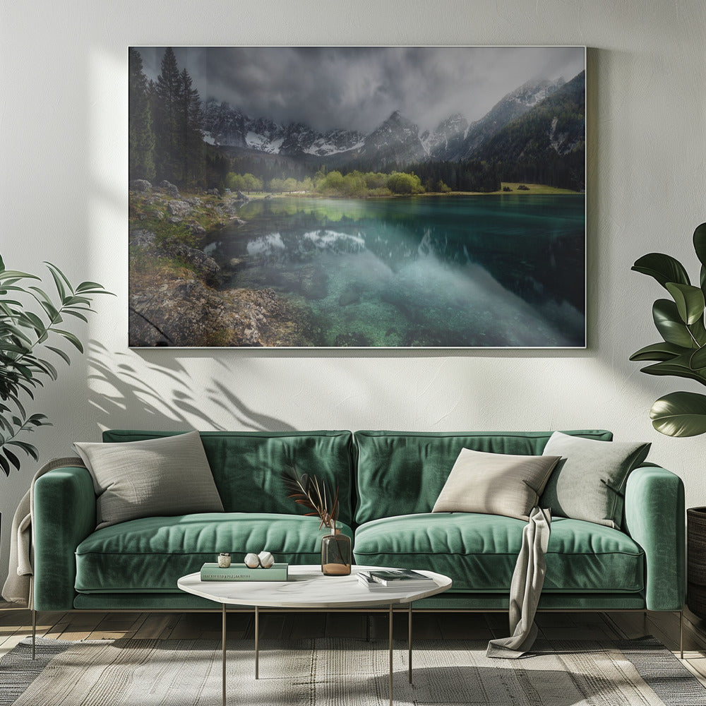 Turquoise blauw. | Canvas