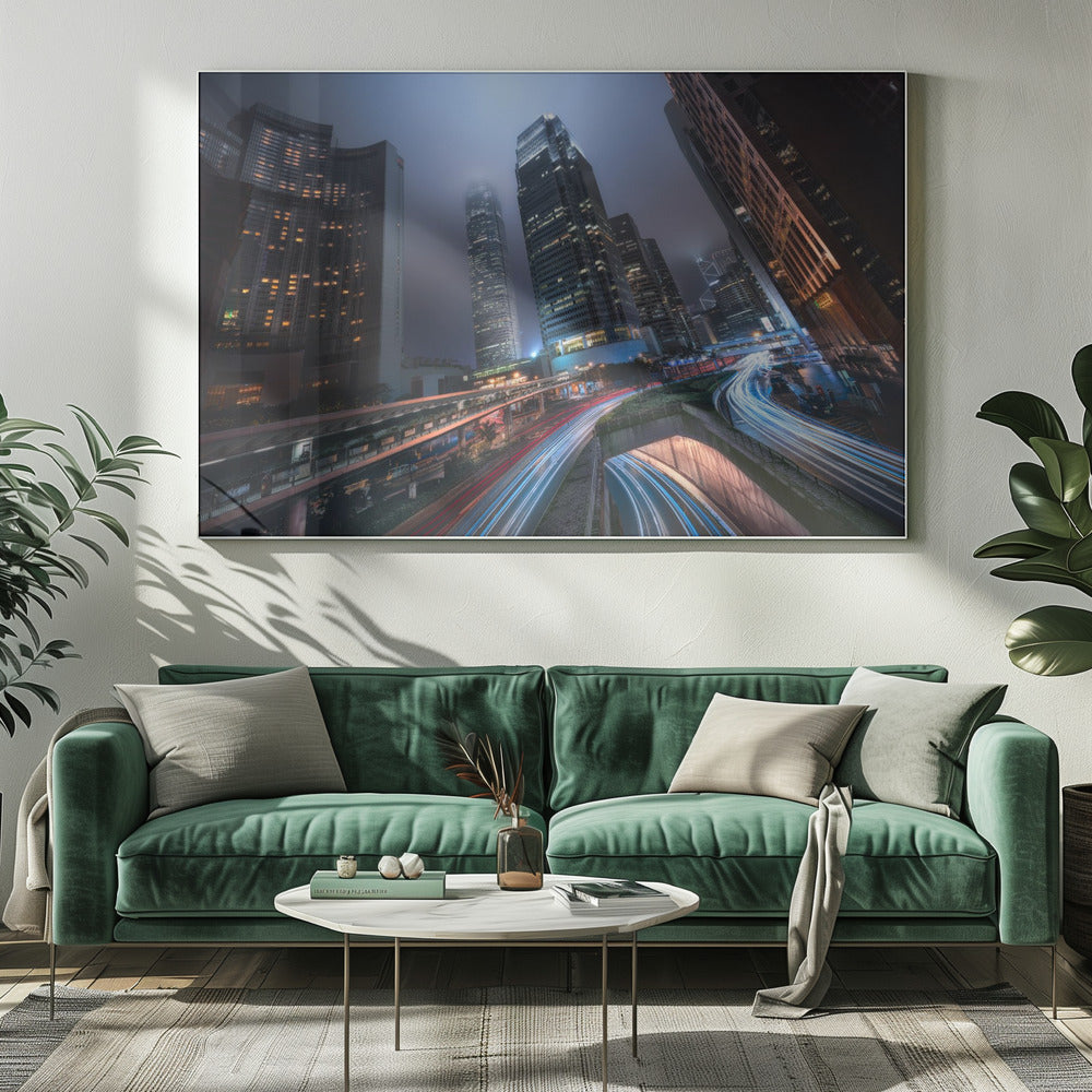 Stadslichten van Hongkong | Canvas