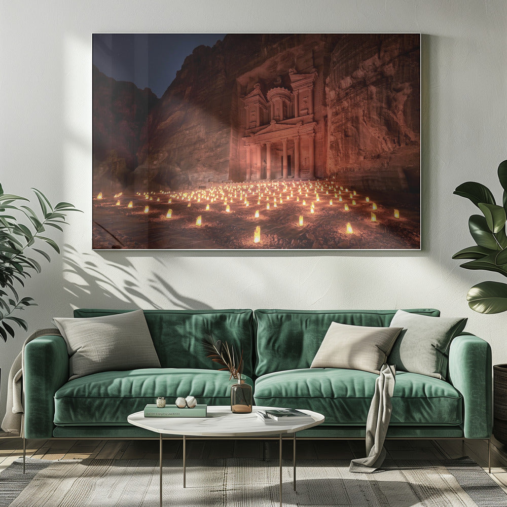 Petra bij nacht | Canvas