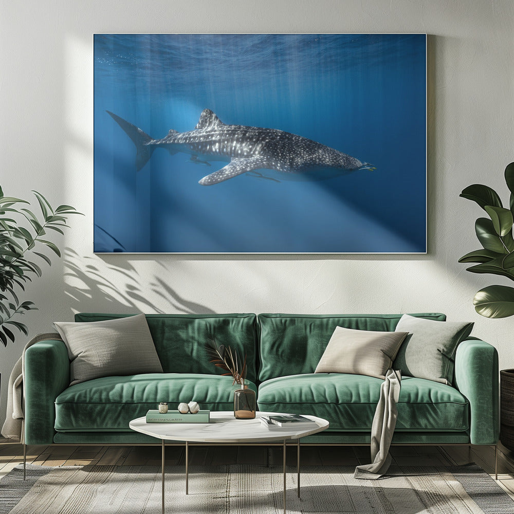 Walvishaai in het blauw | Canvas
