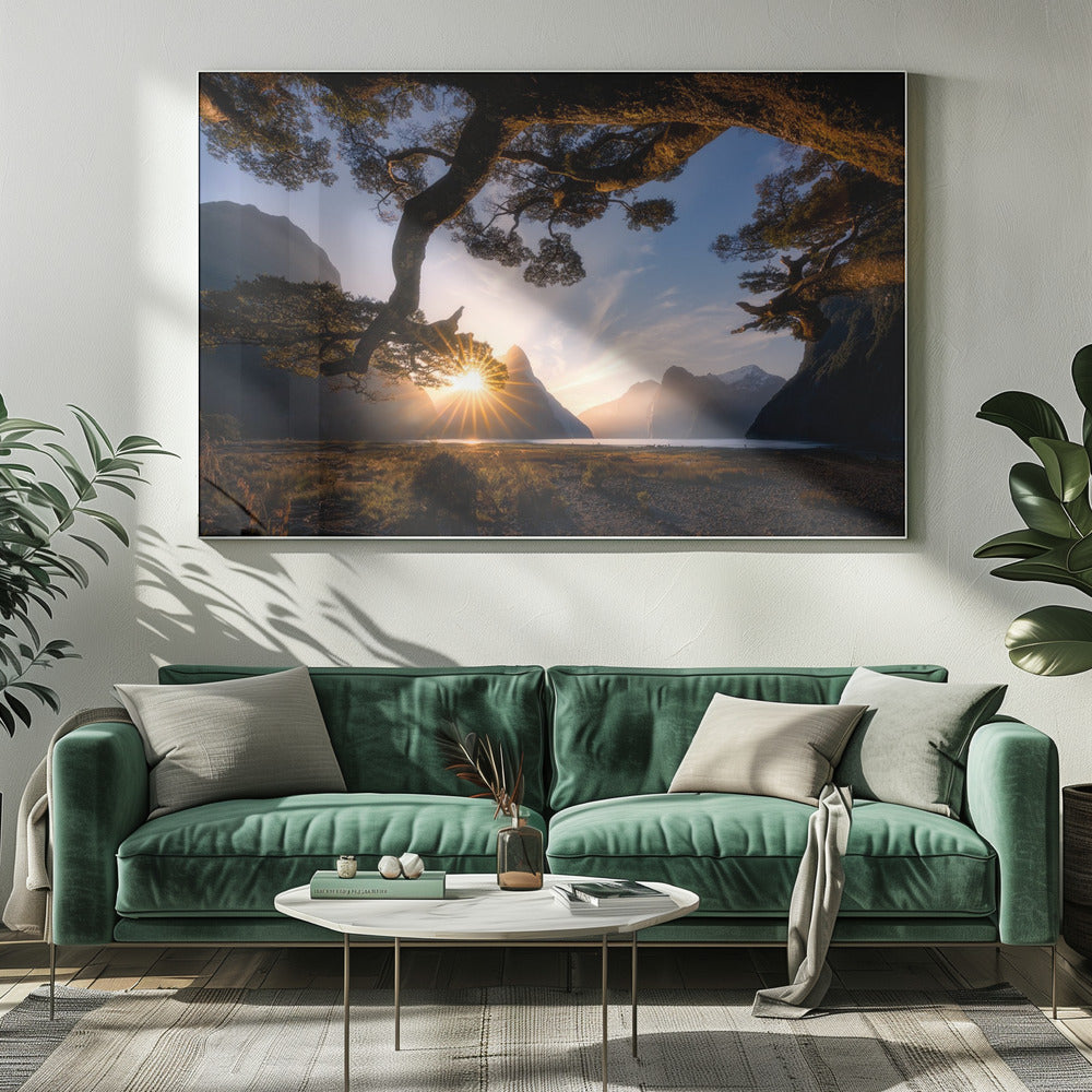 Zonnige dag in Milford Sound | Canvas