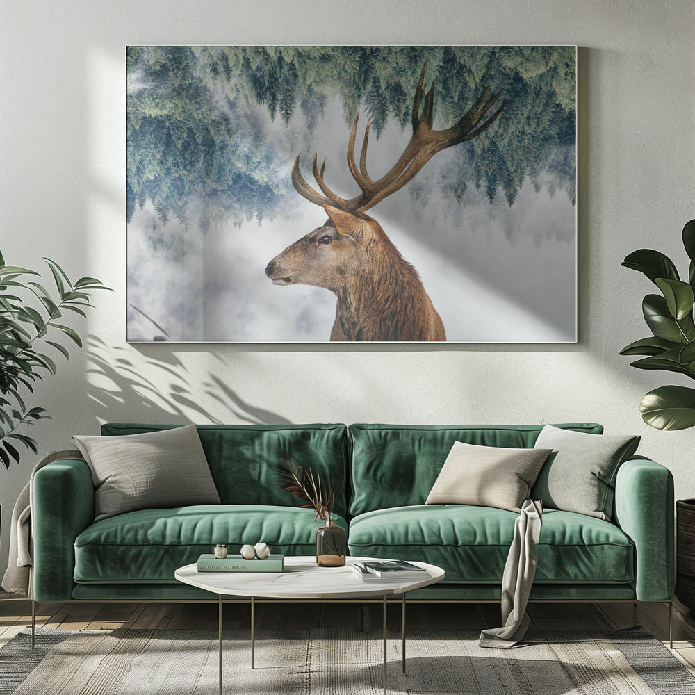 Het hert en het bos | Canvas