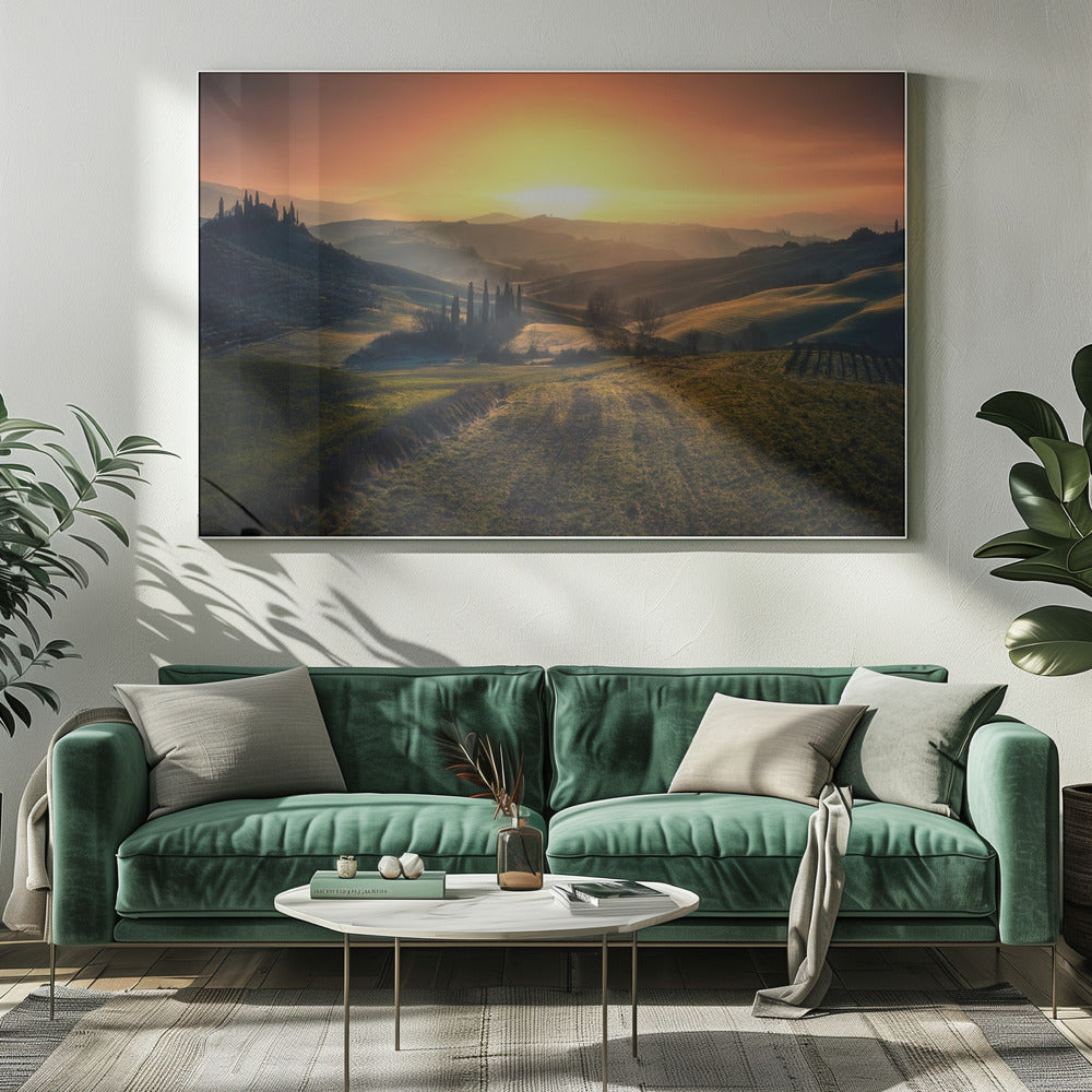 Val d'Orcia in de ochtend | Canvas