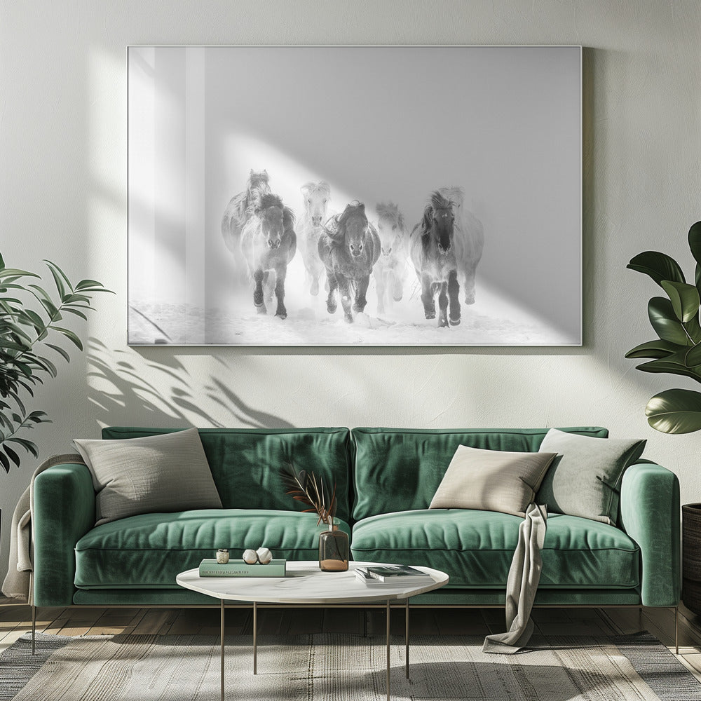 Running in the snow | Canvas