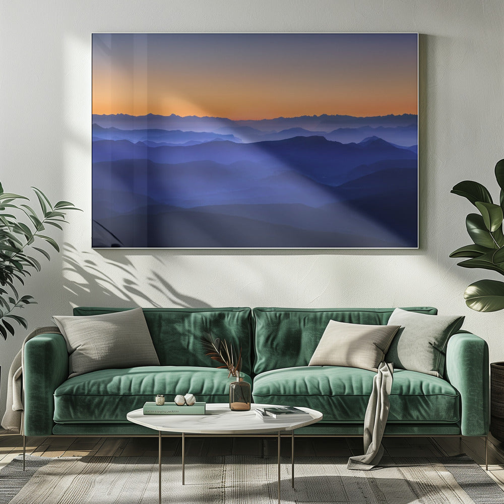 Mistige Bergen | Canvas