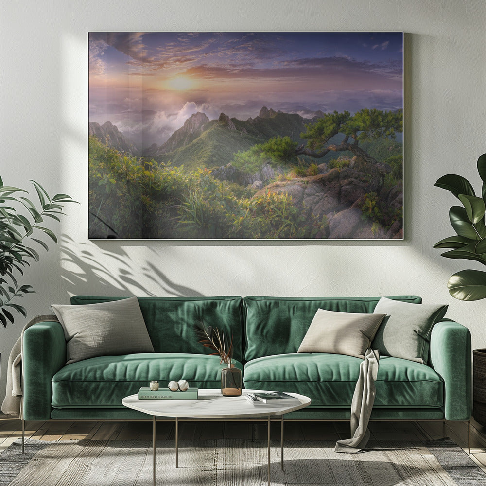 Pijnboom op de rots | Canvas