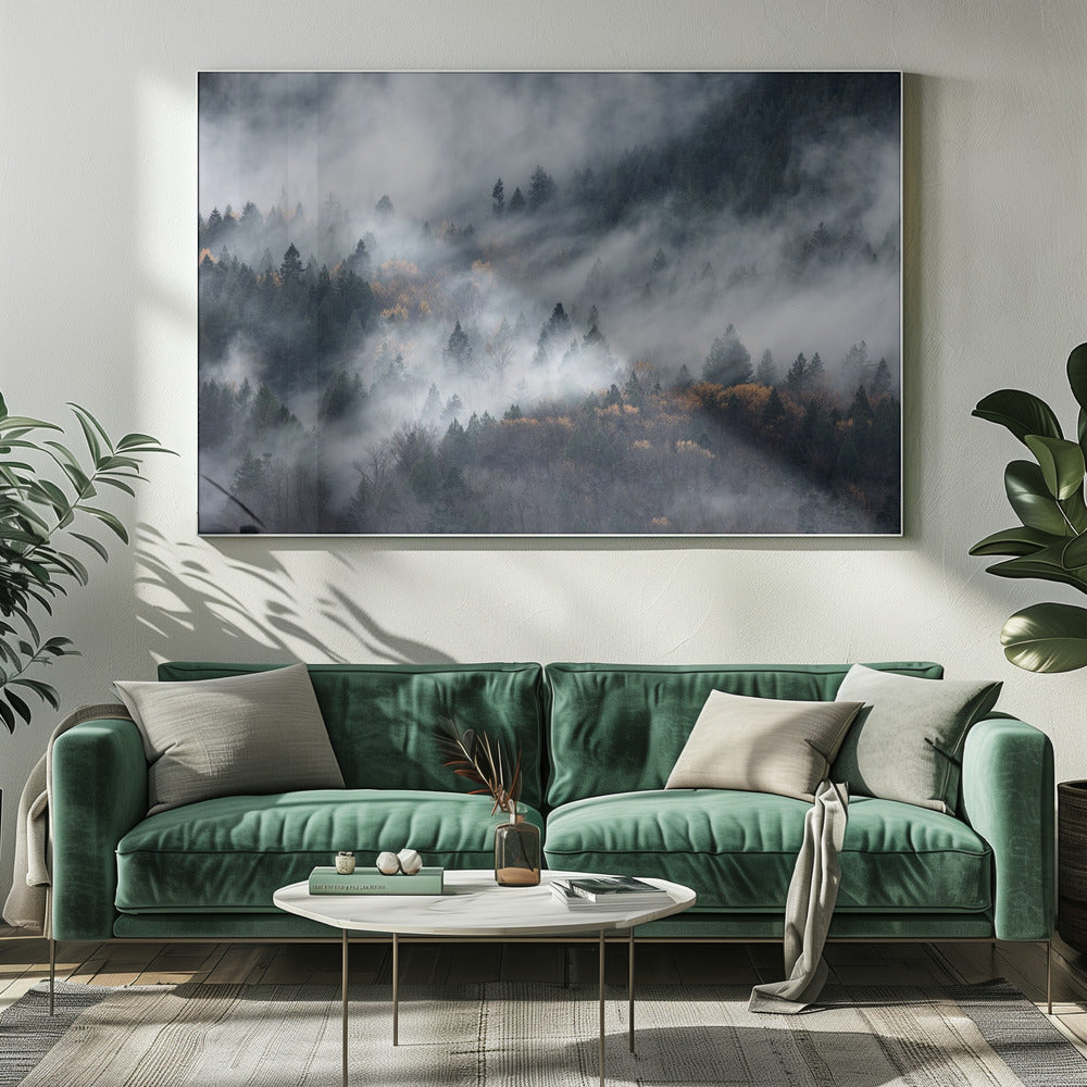 Een pad van de mist | Canvas