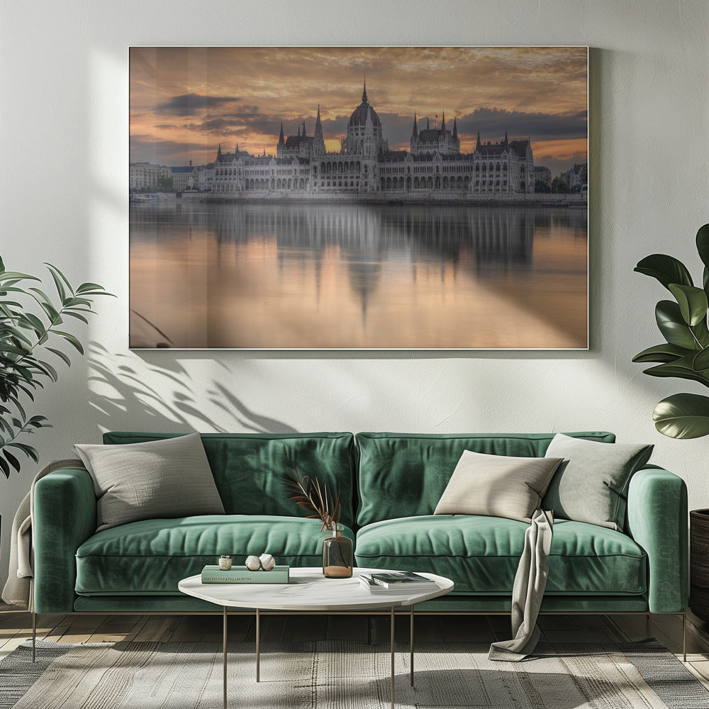 Zonsopgang in Boedapest | Canvas
