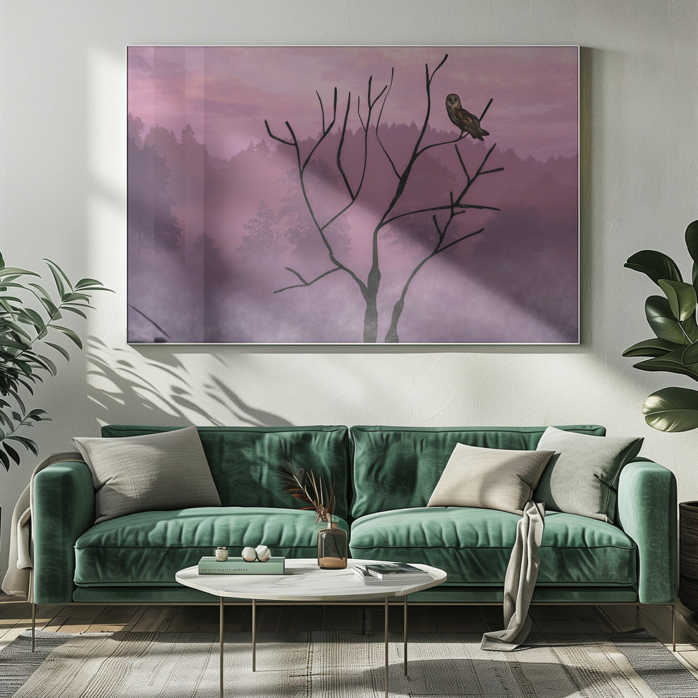 Roze lucht in de ochtend | Canvas