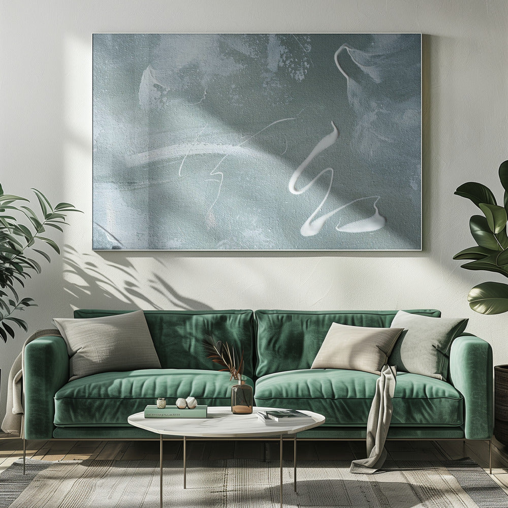 Groen en wit acryl | Canvas