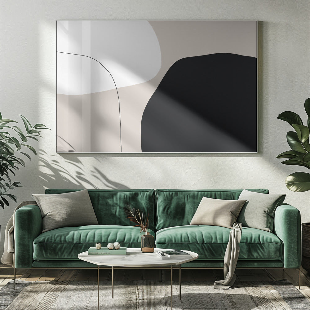 Zwart-witte vormen | Canvas