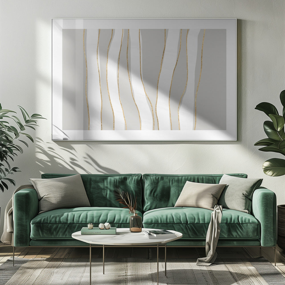 Goud en wit gouden golven | Canvas