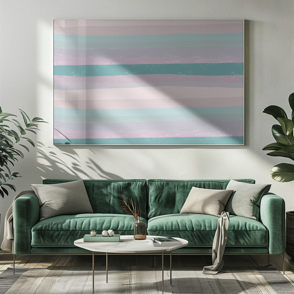 Horizontale strepen in rustgevende tinten | Canvas