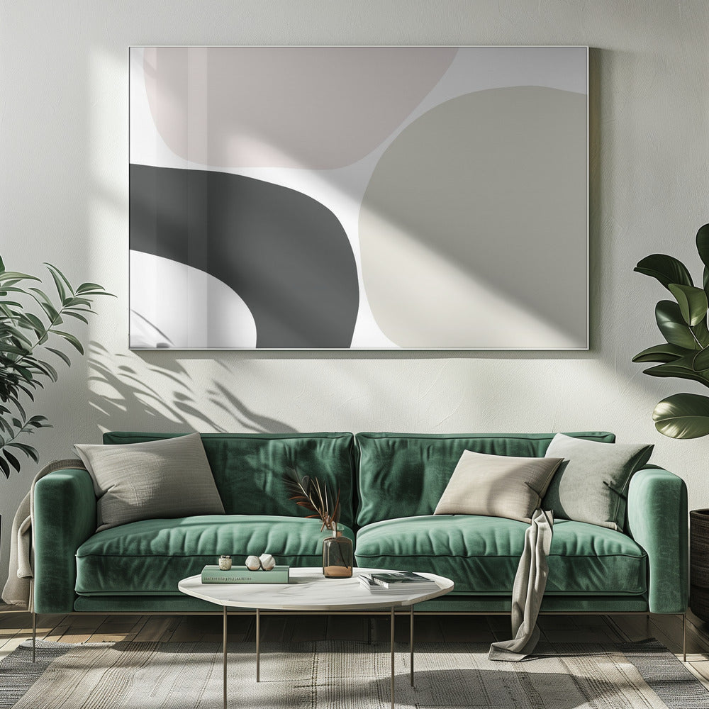 Rustige vormen stromen | Canvas