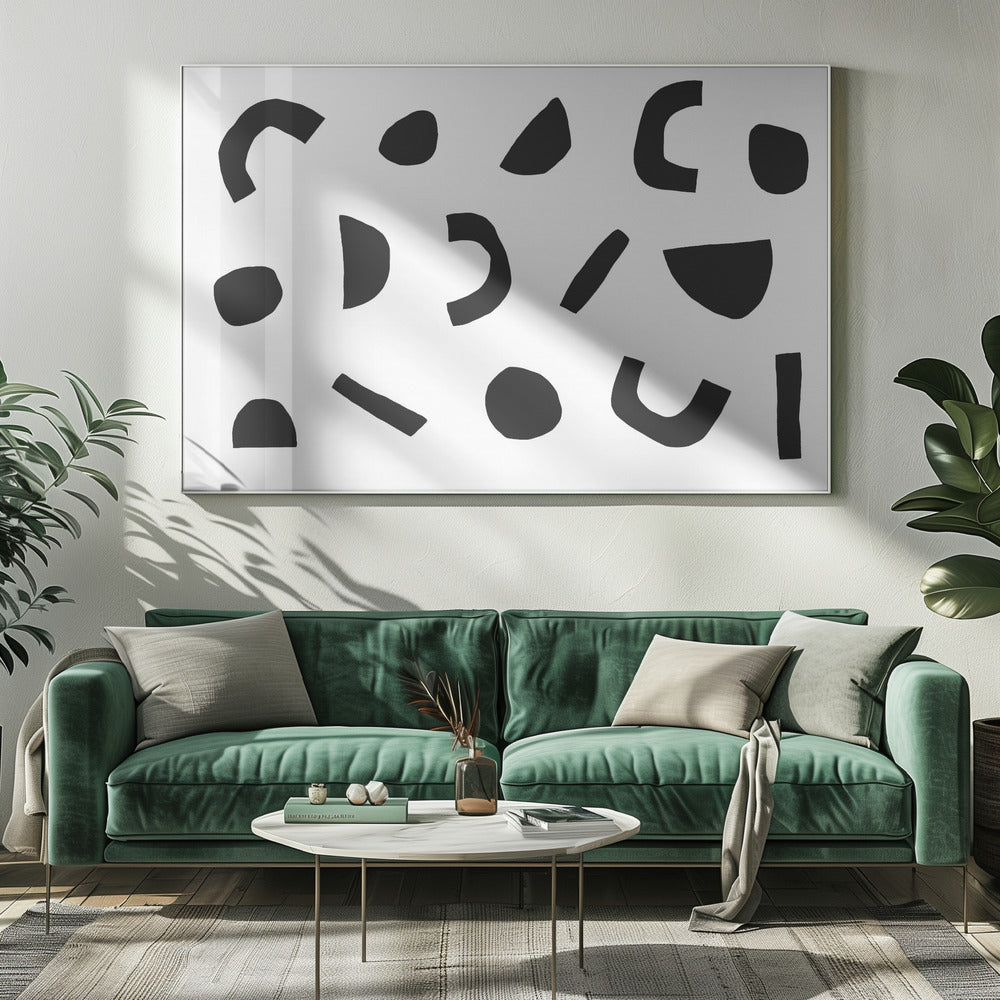 Zwarte geometrische vormen | Canvas