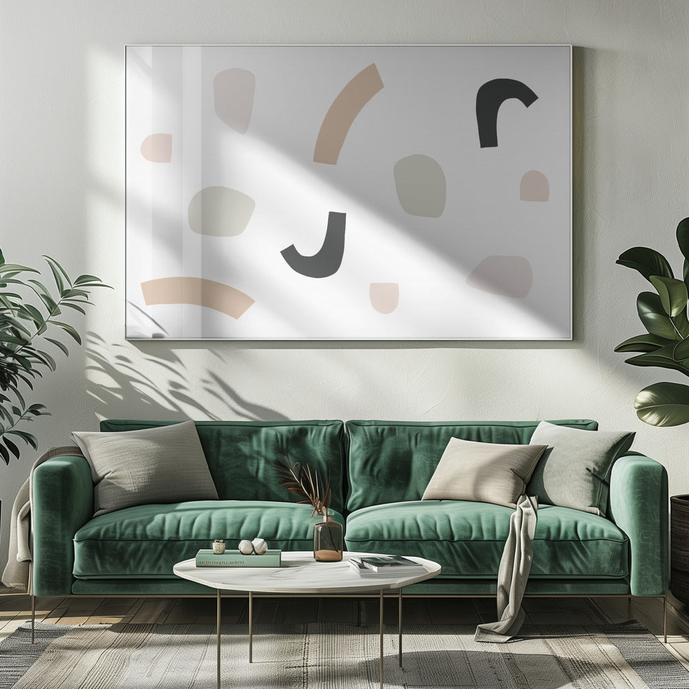Organische vormen en neutrale tinten | Canvas