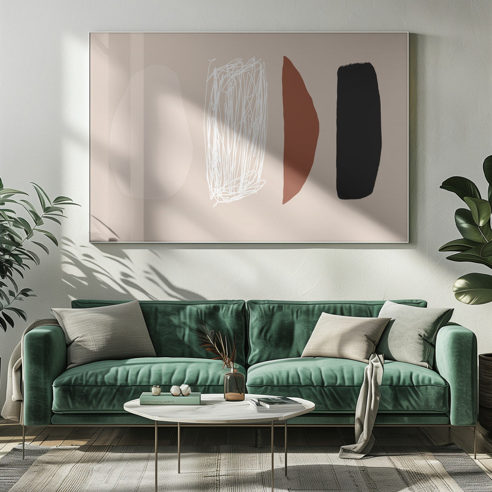 Organische vormen in neutrale tinten | Canvas