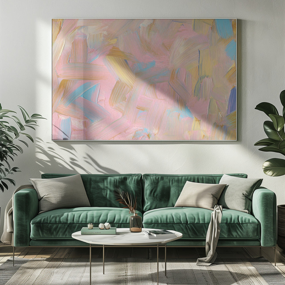 Levendige penseelstreken in pasteltinten | Canvas