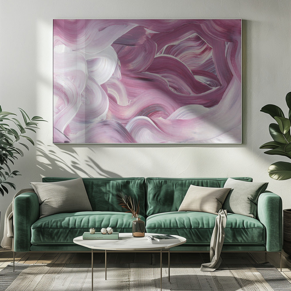 Expressive Pink and White Brushstrokes | Canvas