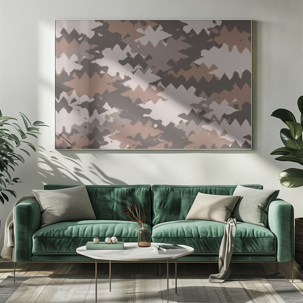 Zigzag Aardetinten | Canvas