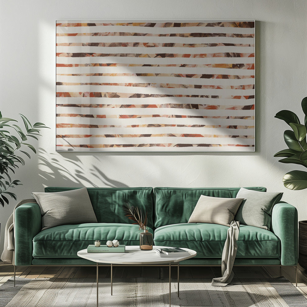 Strepen van aardse warmte | Canvas