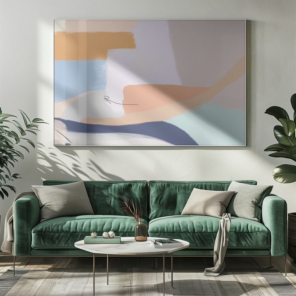Zachte pastelkleuren en vloeiende organische vormen | Canvas