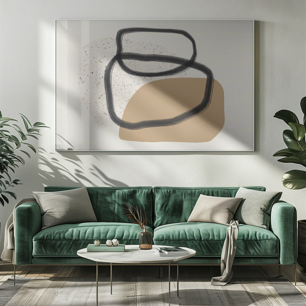Organische vormen en aardse tinten | Canvas