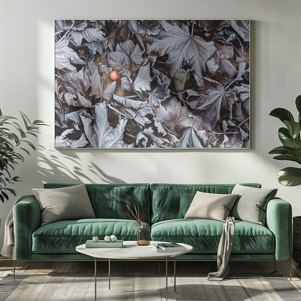 Bevroren bladeren | Canvas